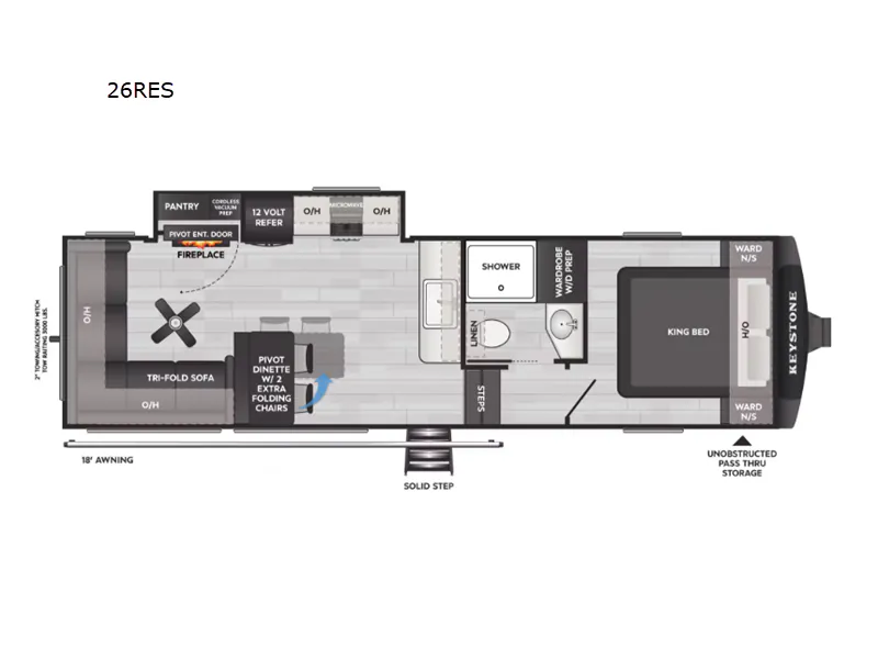 2026 Keystone Cougar Half-Ton 26RES - Floor plan