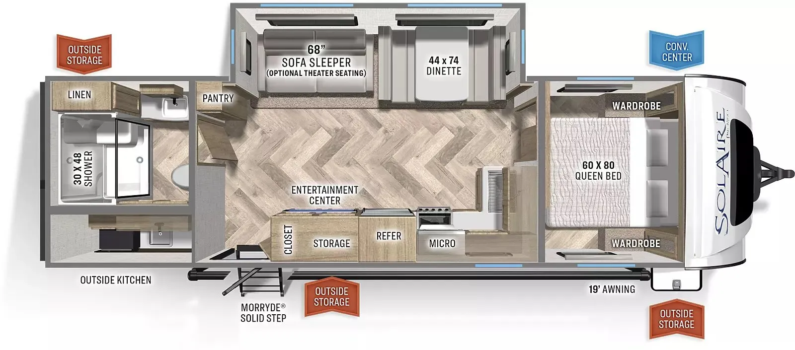2023 Palomino SolAire 258RBSS - Floor plan