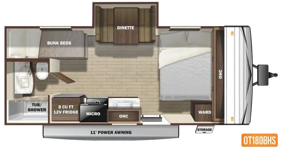 Highland Ridge Open Range Conventional 180BHS floor plan