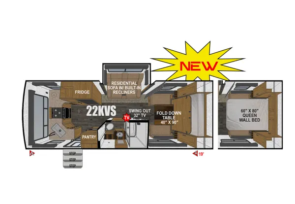 2025 Outdoors RV Creek Side Titanium Series 22KVS floor plan