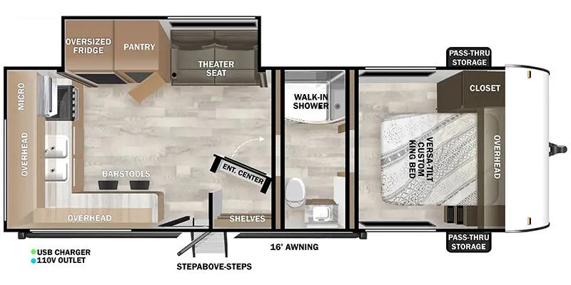 2025 Forest River Wildwood 22ERAS - Floor plan