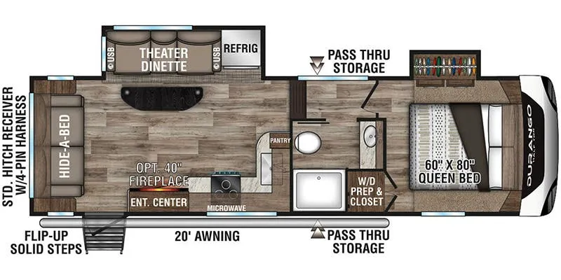 K-Z Durango Half-Ton D259RLD floor plan