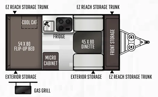 Forest River Flagstaff Hard Side T12RBST floor plan