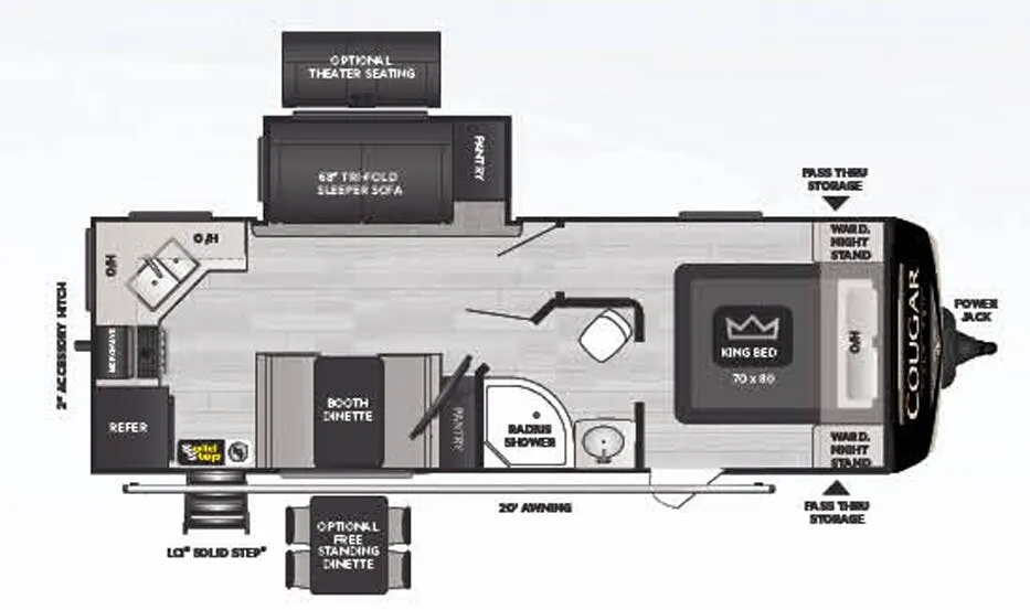 Keystone Cougar Half-Ton 24SABWE floor plan