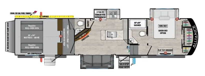 Alliance RV Valor 37V13 floor plan