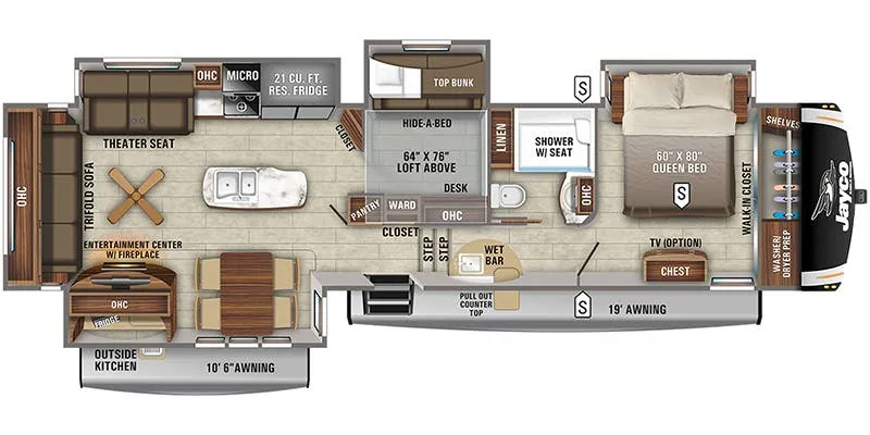 2021 Jayco Eagle 357MDOK floor plan