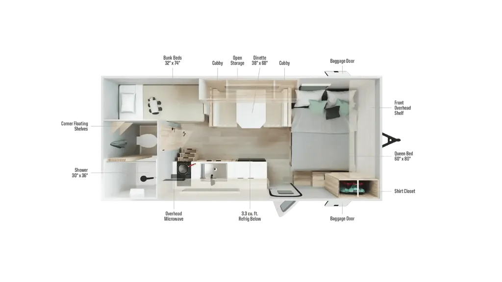 2026 Winnebago Access 15BH floor plan
