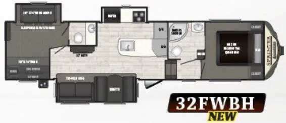 Keystone Sprinter Campfire 32FWBH floor plan