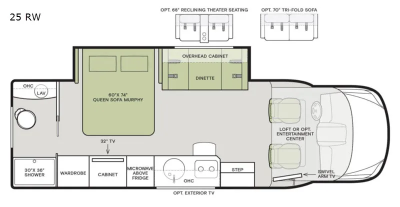 2021 Tiffin Wayfarer 25 RW floor plan