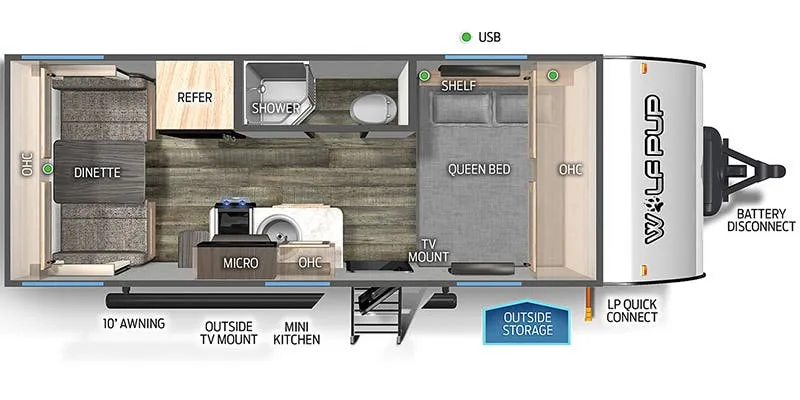 Forest River Cherokee Wolf Pup Black Label 16TSBL floor plan