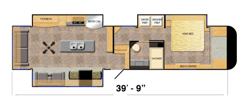 2016 Augusta Ambition 38RL floor plan