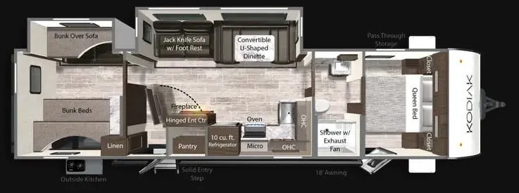 Dutchmen Kodiak 332BHSL floor plan