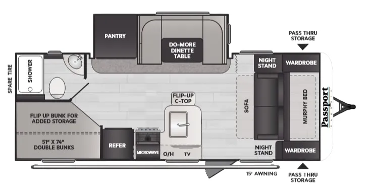 Keystone Passport Classic 214BH floor plan