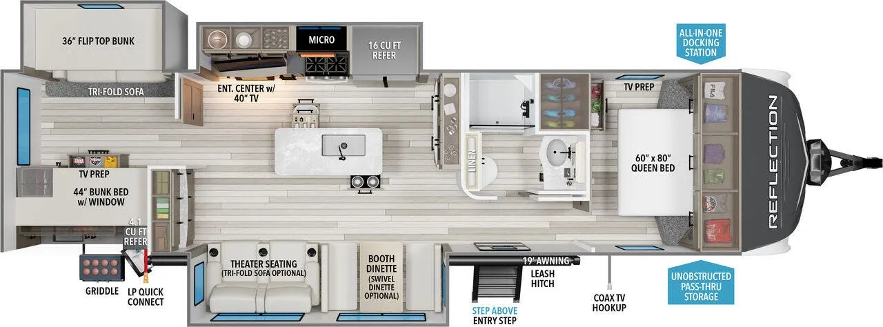 Grand Design Reflection 312BHTS floor plan