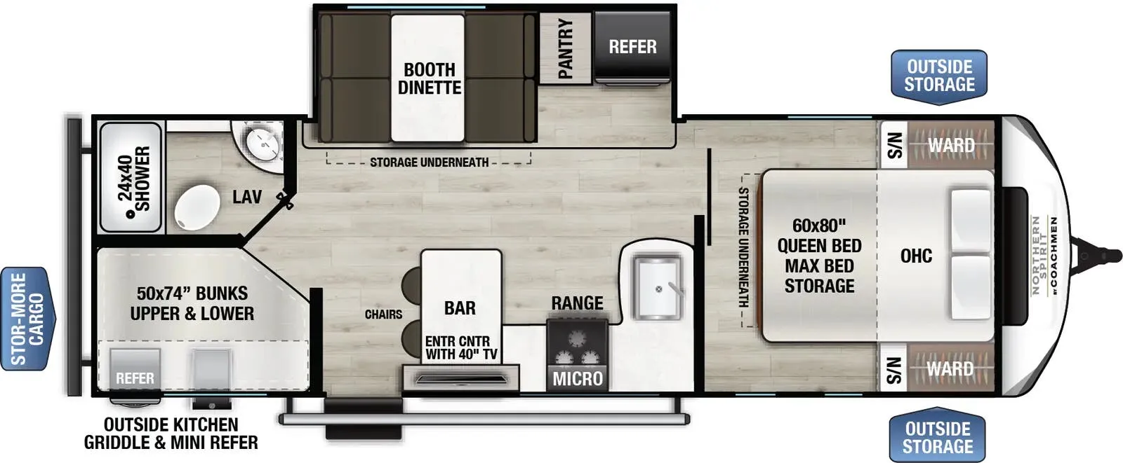 Coachmen Northern Spirit 2457BH floor plan
