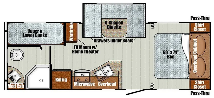 Gulf Stream Vista Cruiser 23QBS floor plan