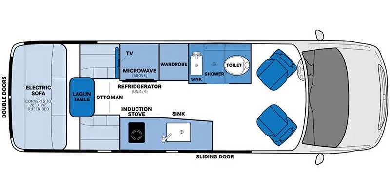 2022 Pleasure-Way Plateau TS - Floor plan