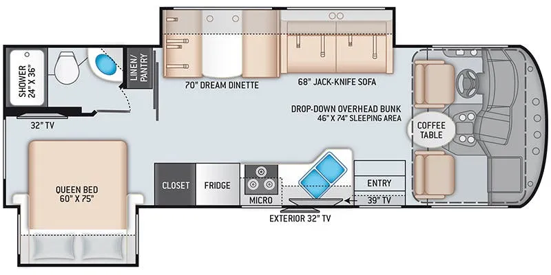 2020 Thor Motor Coach Freedom Traveler A27 floor plan