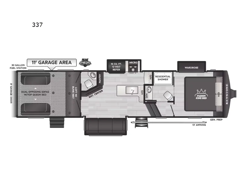 2026 Keystone Fuzion Impact Edition 337 - Floor plan