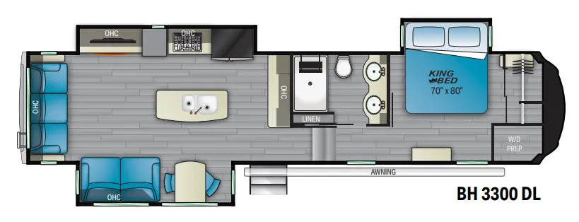 Heartland Bighorn 3300DL floor plan
