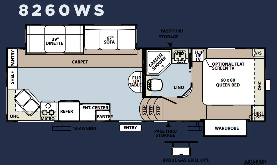 Forest River Rockwood Signature Ultra Lite 8260WS floor plan