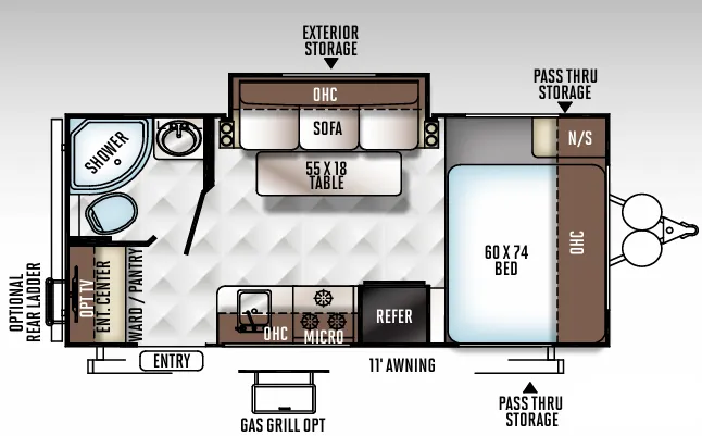 Forest River Flagstaff Micro Lite 19FBS floor plan