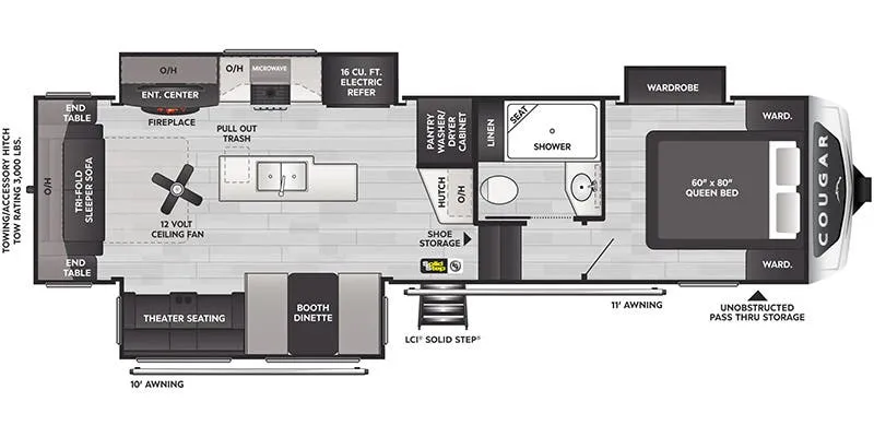 2024 Keystone Cougar 290RLS - Floor plan