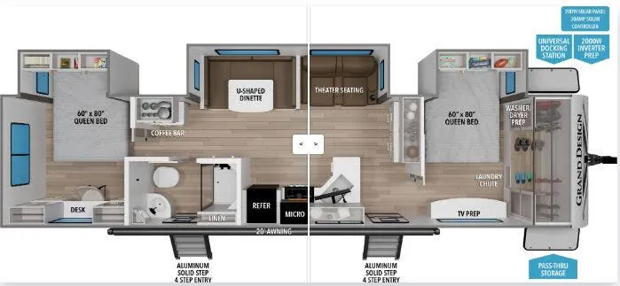 Grand Design Transcend 345DQT floor plan